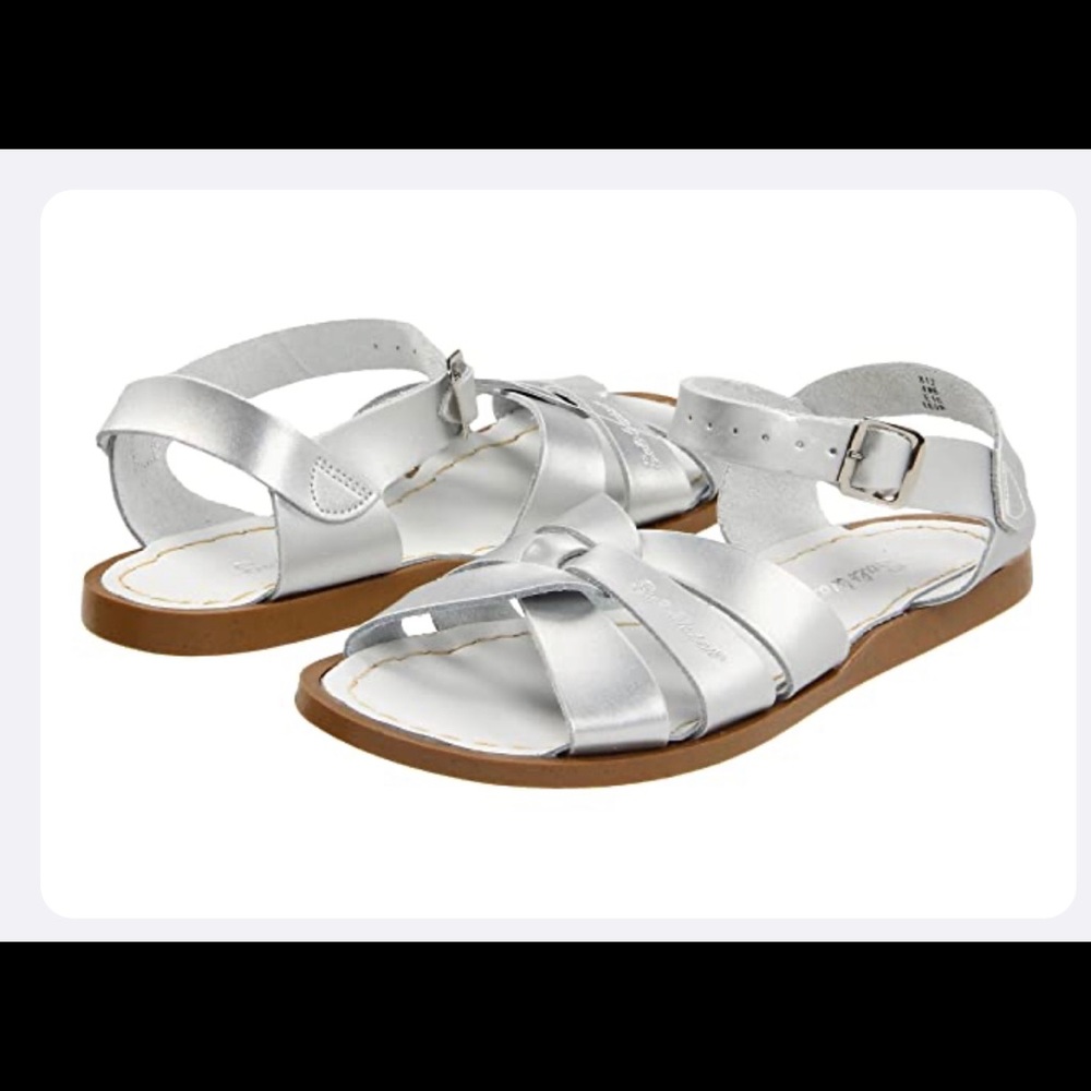Authentic Leather Salt Water Sandal SILVER W/7 US